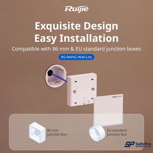 Ruijie Reyee RG-RAP62-Wall-Lite Wi-Fi 6 AX3000 двухдиапазонная Точка доступа 99-10028133 фото