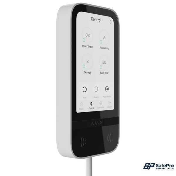 Клавиатура проводная сенсорная Ajax Superior KeyPad TouchScreen white Fibra 99-00023882 фото